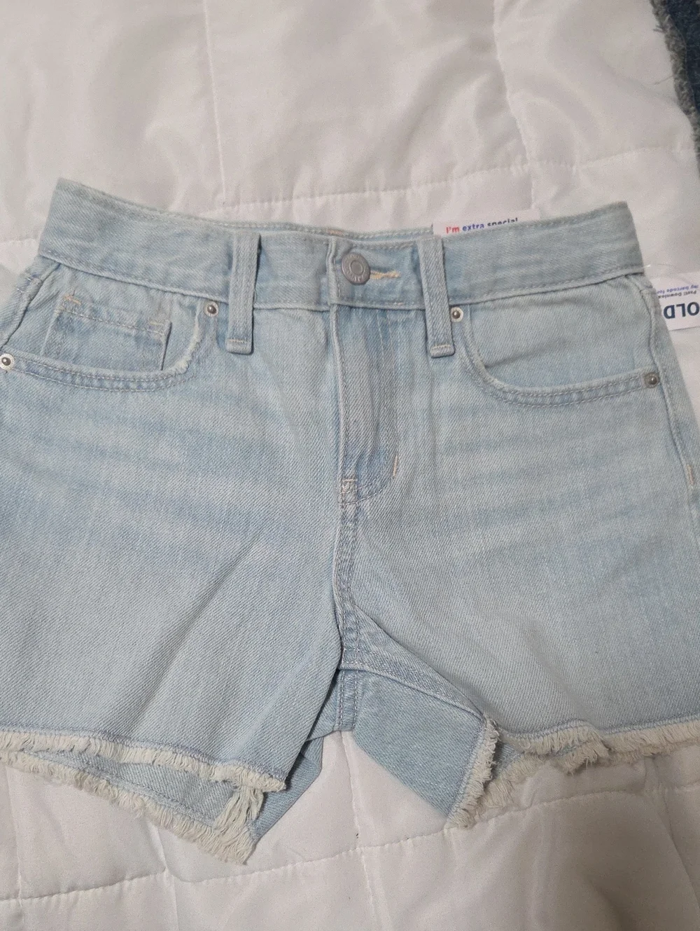 Old Navy Light Blue Denim Cutoff Shorts - Frayed Hem